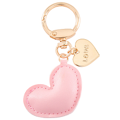 Pink 1брелок в форме сердца из искусственной кожи, розовые, 1 PC