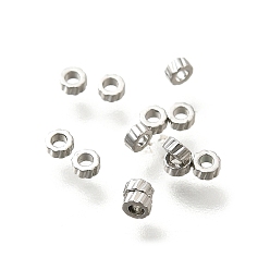 Платина Латунные бусины, без кадмия, без никеля и без свинца, колонка, платина, 2x1 мм, отверстие : 1 мм