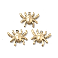 Настоящее золото 18K 304 прелести нержавеющей стали, очарование паука, ионное покрытие (ip), реальный 18 k позолоченный, 10.5x12.5x2.5 мм, отверстие : 1 мм