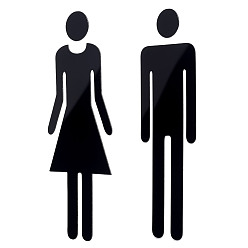 Черный 5 сумки акриловые вывески, публичные знаки для женщин и мужчин, чёрные, 160~162x60~70x1 мм, 5 пакеты / комплект