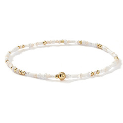 Золотой Эластичные браслеты из пластиковых бусин для женщин, круглые, золотые, 6.50 дюйм (16.5 см) ~ 6.89 дюйм (17.5 см)