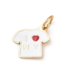 Clothes 304 нержавеющей стальной эмали подвески, с целью перехода в кольце, золотые, одежда, 14x15x1 мм, отверстие : 4.8 мм