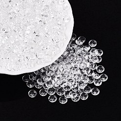 Clear Transparent Colours Glass Seed Beads, Rondelle, Clear, 6x3mm, Hole: 1.2~1.6mm, about 2500pcs/pound