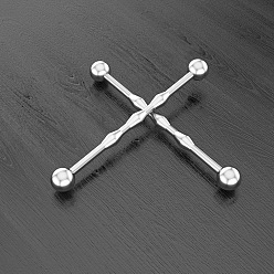 Нержавеющая Сталь Цвет 316l хирургическая нержавеющая сталь круглая штанга промышленные серьги для хряща, цвет нержавеющей стали, Длина стержня: 45мм, штифты : 1.6 мм