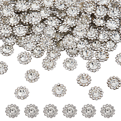 Платина 200шт. пряжки в виде цветов из железа и стекла, аксессуары для одежды, платина, 12.5x5 мм