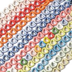 (52) Непрозрачная лаванда Фарфора ручной работы бисер нитей, сердце, яркие глазированный фарфор, разноцветные, 13x14.5x5 мм, отверстие : 1.4 мм, около 25 шт / нитка, 12.60'' (32 см)