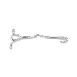 Платина Латуни Переключить застежками, для браслета решений, без кадмия, без никеля и без свинца, платина, 27x24.5x2.7 мм, отверстие : 1.2 мм