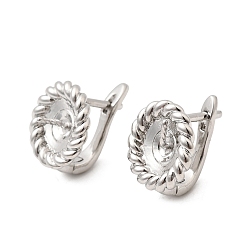 Платина Застежки для плоских круглых латунных сережек-колец, долговечный, запереть, за половину пробурено бисера, платина, 15.3x13x12 мм, штифты : 1.1 мм