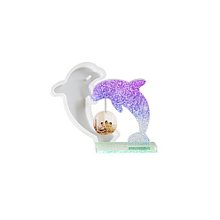 Dolphin Силиконовые формы, формы для украшения фоторамок, формы для литья гипсовой смолы, белые, дельфин, 180x157x16 мм, отверстие : 5 мм