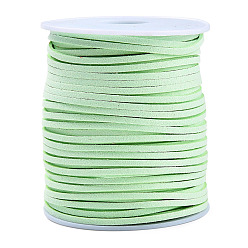 Pale Green 45M Faux Suede Cord, Faux Suede Lace, Pale Green, 2~2.5x1.5~2mm, about 50 Yards(45m)/Roll