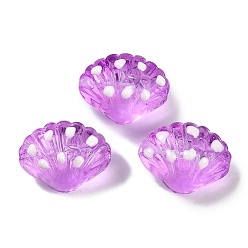 Лиловый Бусы лэмпворк ручной работы, формы раковины, сирень, 16~16.5x12~13x9~10 мм, отверстие : 1.2 мм, около 25 шт / нитка, 16.14'' (41 см)