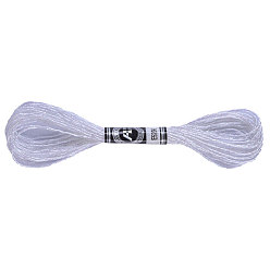 White 12-Ply Metallic Polyester Embroidery Floss, Glitter Cross Stitch Threads for Craft Needlework Hand Embroidery, Friendship Bracelets Braided String, White, 0.8mm, about 8m/skein
