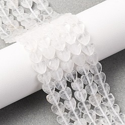 Хрусталь Природных кристаллов кварца бисер нитей, горного хрусталя, сердце, 6~6.5x6~6.5x2 мм, отверстие : 0.5 мм, около 68~70 шт / нитка, 15.08~15.55'' (38.3~39.5 см)