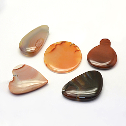 Красный Агат Природные сердолик подвески, разнообразные, 30~66x18~52x3~14 мм, отверстие : 2 мм