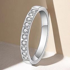 Нержавеющая Сталь Цвет Женские кольца из нержавеющей стали с кристаллами и стразами, цвет нержавеющей стали, размер США 6 (16.5 мм)