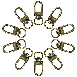 Antique Bronze Tibetan Style Alloy Swivel Snap Hook Clasps, Antique Bronze, 32x11mm