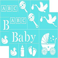 Human Самоклеящийся трафарет для шелкографии, для росписи по дереву, ткань футболки украшения diy, бирюзовые, детская модель, 19.5x14 см