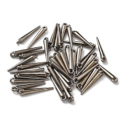 Черный Цвет Металла Сплавочные подвески тибетского стиля, шип бисера, без кадмия, без никеля и без свинца, металлический черный , 21x3 мм, отверстие : 1 мм