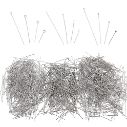 Stainless Steel Color 304 Stainless Steel Flat Head Pins, Stainless Steel Color, 1120pcs/box