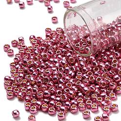 (PF553) PermaFinish Pink Lilac Metallic Тохо 6/0 круглые бусины, японский бисер, (pf 553) вечный розовый сиреневый металлик, 4 мм, отверстие : 1.5 мм, Около 168 шт / 10 г