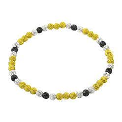 Топаз Опал 1 ожерелья из полимерной глины с круглыми бусинами и стразами, топаз опал, 17.72 дюйм (45 см)