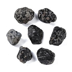 Снежный Обсидиан Необработанные грубые натуральные бусины из снежинки из обсидиана, самородки, без отверстия , 34~43x25~33x19~32 мм