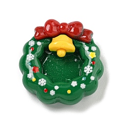 Christmas Wreath Рождественские кабошоны из непрозрачной смолы для декодирования, Рождественский венок, 22.5x22x7.5 мм
