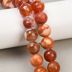 (224) Цвет бронзы Олимп внутри цвета Природные пожары треск агат бисер нитей, круглые, окрашенная и подогревом, 12 мм, отверстие : 1 мм, около 33 шт / нитка, 15.43~15.55'' (39.2~39.5 см)