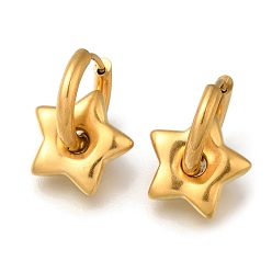 Звезда 304 серьги из нержавеющей стали для женщин, реальный 18 k позолоченный, звезда, 21x15 мм