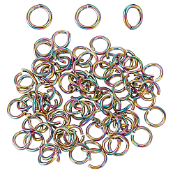 Rainbow Color 200 шт. 304 открытые соединительные кольца из нержавеющей стали, ионное покрытие (ip), Радуга цветов, 4x0.6 мм, внутренний диаметр: 2.8 мм, 20 датчик