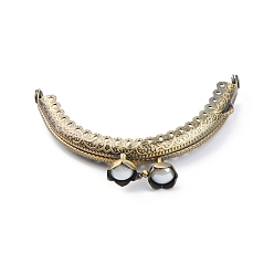 Белый Рамка для кошелька с замком поцелуй из сплава, ручка для сумки, шитья, ремесла, портного, канализации, смолой цветок, белые, 6x8.7 см