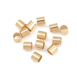 Настоящее золото 24K Латунные бусины, без кадмия и без свинца, колонка, реальный 24 k позолоченный, 3x3 мм, отверстие : 2.5 мм