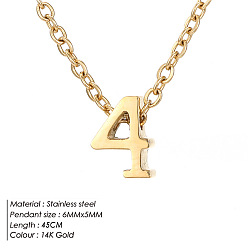 Number 304 подвески-цифры из нержавеющей стали, реальный 14 k позолоченный, число 4, 17.72 дюйм (45 см)