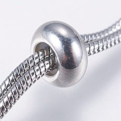 Stainless Steel Color Adjustable 304 Stainless Steel Bracelet Making, Slider Bracelets, Stainless Steel Color, 9 inch(23cm), 1.5mm, Hole: 2.5~3mm