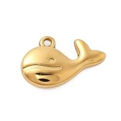 Настоящее золото 14K 304 подвески из нержавеющей стали, прелести дельфинов, ионное покрытие (ip), реальный 14 k позолоченный, 11.5x17.5x3.5 мм, отверстие : 1.2 мм