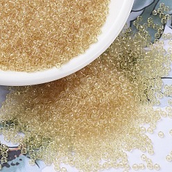 (RR132L) Transparent Light Topaz Миюки круглые бусины рокайль, японский бисер, (rr 132 l) прозрачный светлый топаз, 11/0, 2x1.3 мм, Отверстие : 0.8 мм , около 5500 шт / 50 г