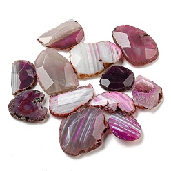 Орхидея Окрашенные естественно druzy агат бисером, граненый самородки, сиреневые, 27~41x21~31x7~12 мм, отверстие : 1 мм