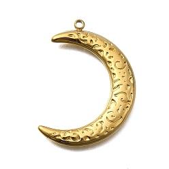 Настоящее золото 18K 304 подвески из нержавеющей стали, луна, ионное покрытие (ip), реальный 18 k позолоченный, 33x23x3 мм, отверстие : 1.6 мм