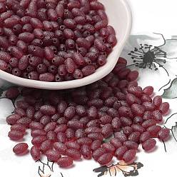 Темно-Красный Стеклянные бусины прозрачных цветов, круглое отверстие, овальные, темно-красный, 5.5~6x3.5~4 мм, отверстие : 0.8 мм, Около 4500 шт / 500 г