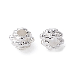 Silver Alloy Spacer Beads, Long-Lasting Plated, Flower Shape, Silver, 4x3mm, Hole: 1.6mm
