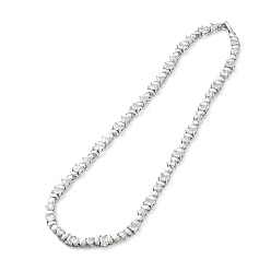 Платина Латунные микропроволочные кубические циркониевые ожерелья, платина, 18-1/4 дюйм (46.5 см)