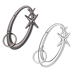 (52) Непрозрачная лаванда 2шт 2 цвета сплава пружинные затворные кольца, разноцветные, 94x61x8.5 мм, 1 шт / цвет