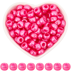 Камелия 800 Пластиковые перламутровые бусины CS, баррель, камелия, 9x6 мм, отверстие : 3.8 мм