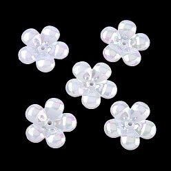 Морская Ракушка Покрытие непрозрачный акриловый имитация ракушки колпачок, цветок, цвет морской раковины, 21x22x6.5 мм, отверстие : 1.7 мм, Около 467 шт / 500 г