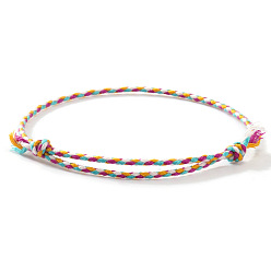 (52) Непрозрачная лаванда Плетеные браслеты из хлопкового шнура в стиле бохо, двухслойные браслеты для женщин, внутренний диаметр: 11 дюйм (28 см)