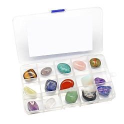 Смешанные камни 15 создает коллекции самородков из натуральных и синтетических драгоценных камней, для преподавания наук о Земле, с прозрачной коробкой, коробка: 173x98 мм