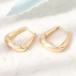 Real 18K Gold Plated Brass Hoop Earrings for Women, Real 18K Gold Plated, 20.5x4.5x9mm