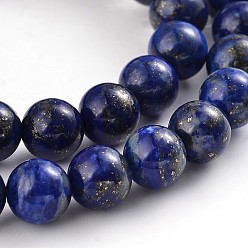Lapis Lazuli Natural Lapis Lazuli Round Bead Strands, Dyed, 8mm, Hole: 1mm, about 49pcs/strand, 15.5 inch