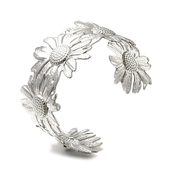 Нержавеющая Сталь Цвет 304 манжета из нержавеющей стали для женщин, цветок, цвет нержавеющей стали, 37 мм, регулируемый