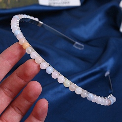 Морганит Резинки для волос из натурального морганита, металлический обруч для волос, для женщин девушек, 150x130x6 мм